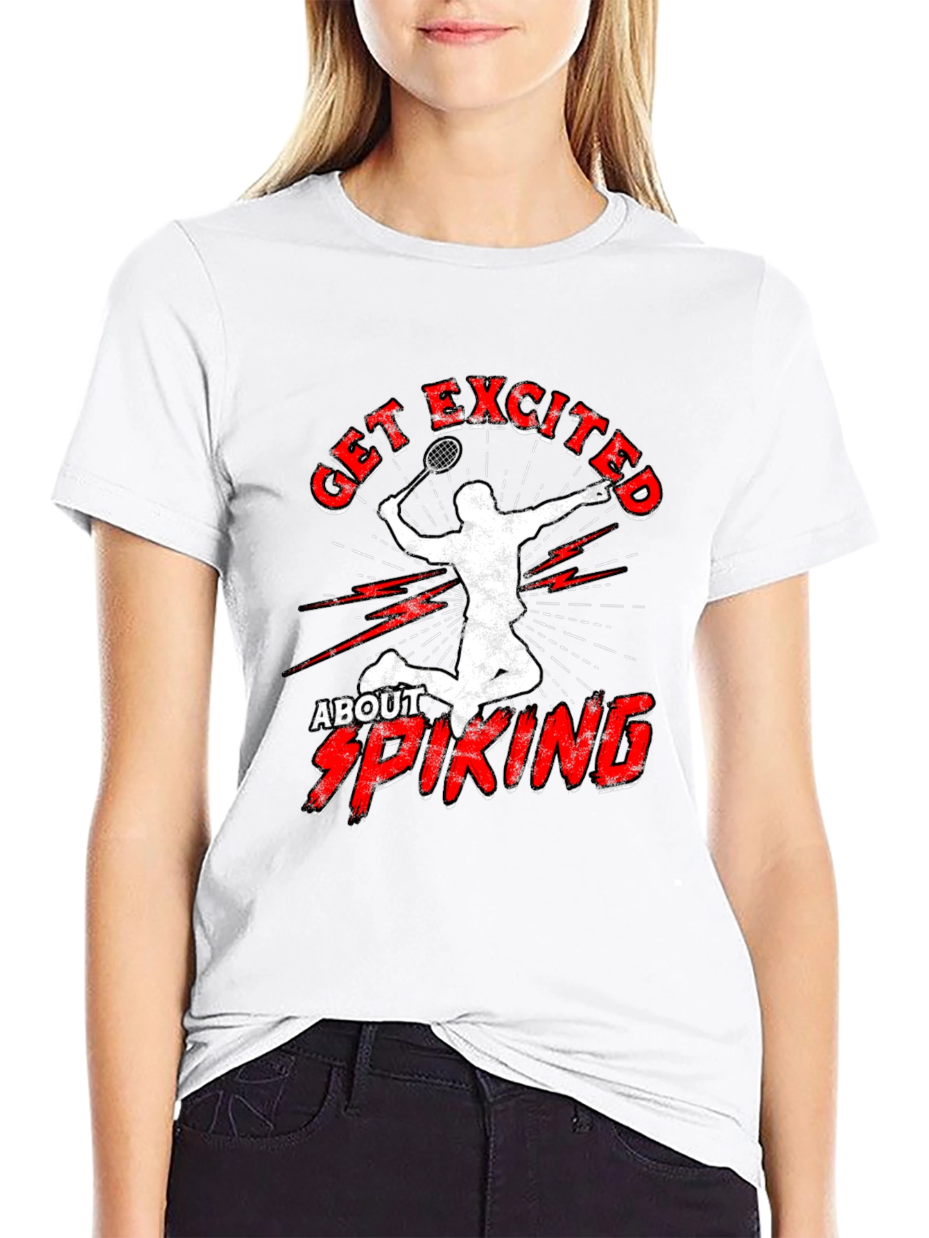 Get Excited About Spiking T-Shirt Badminton