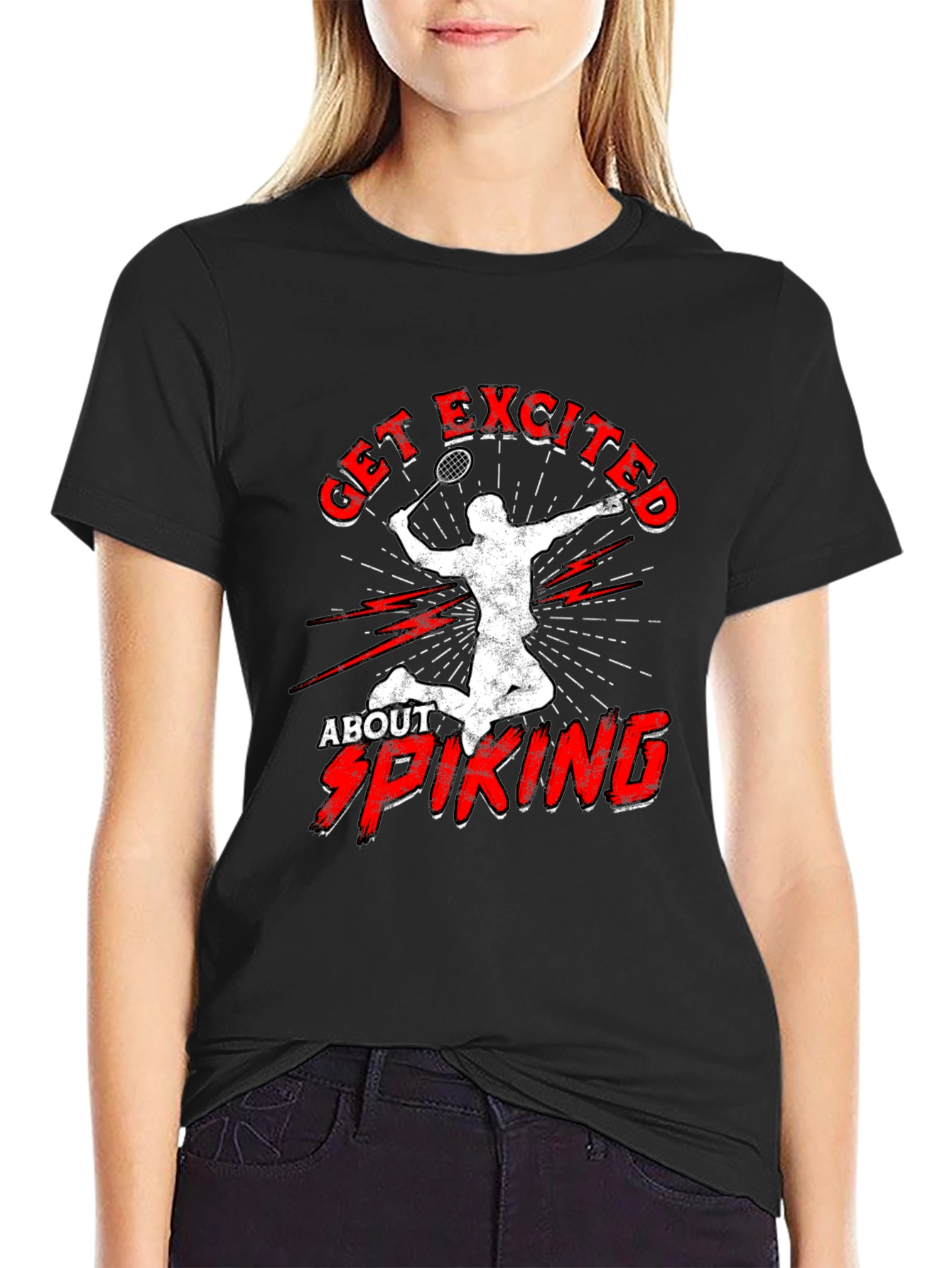 Get Excited About Spiking T-Shirt Badminton