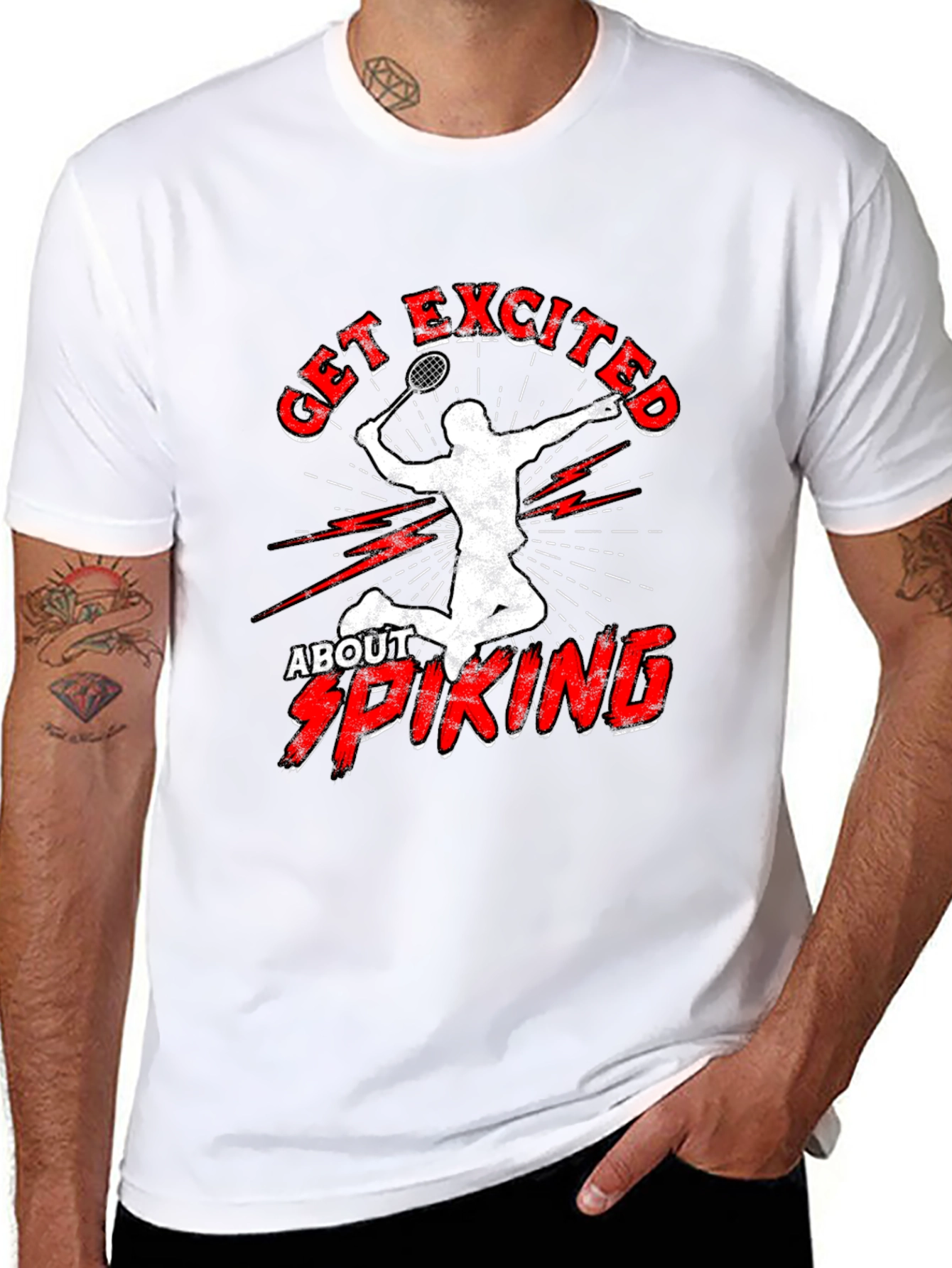 Get Excited About Spiking T-Shirt Badminton
