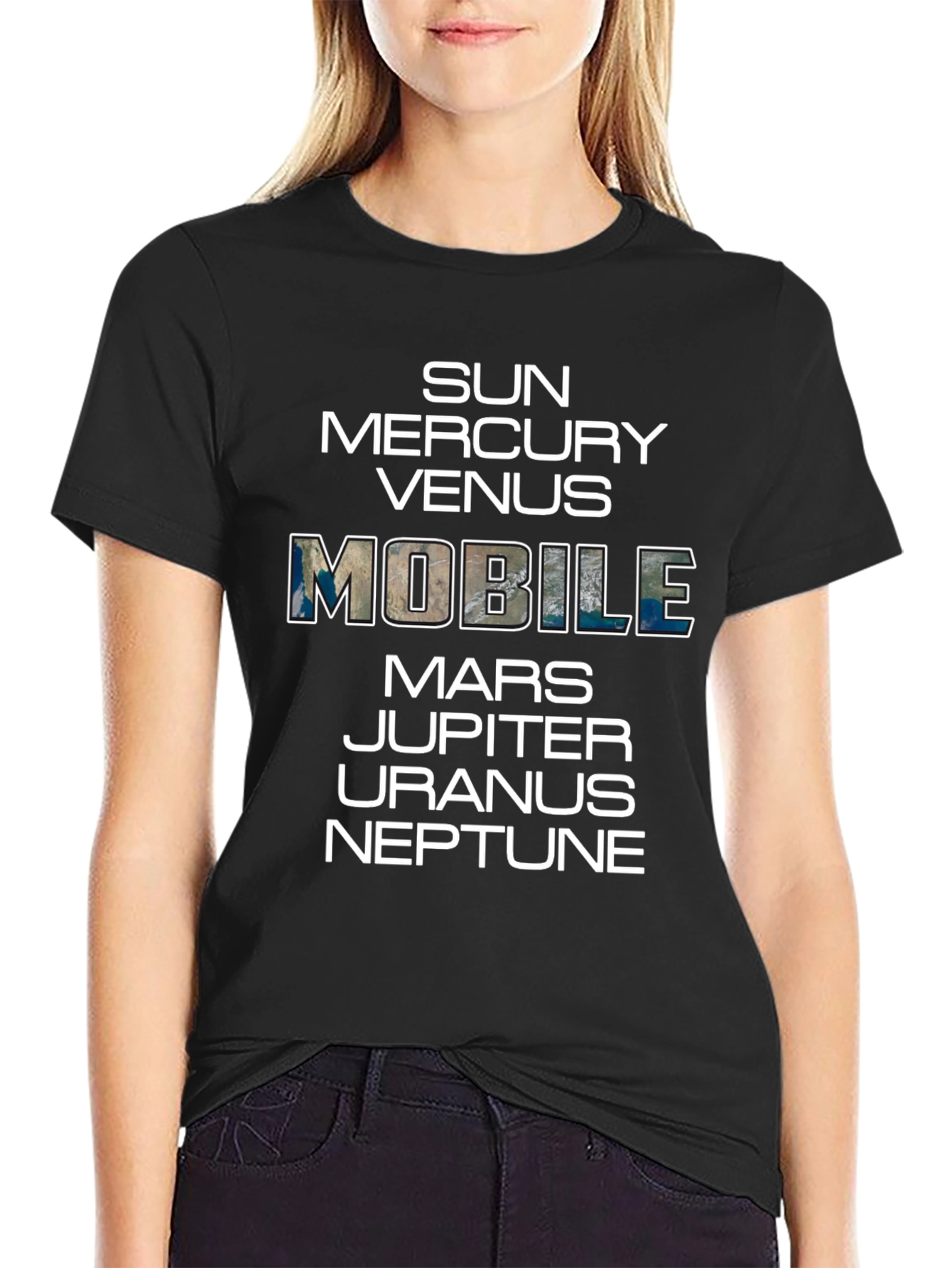 Planets Graphic T-Shirt Space Mobile Funny Tee
