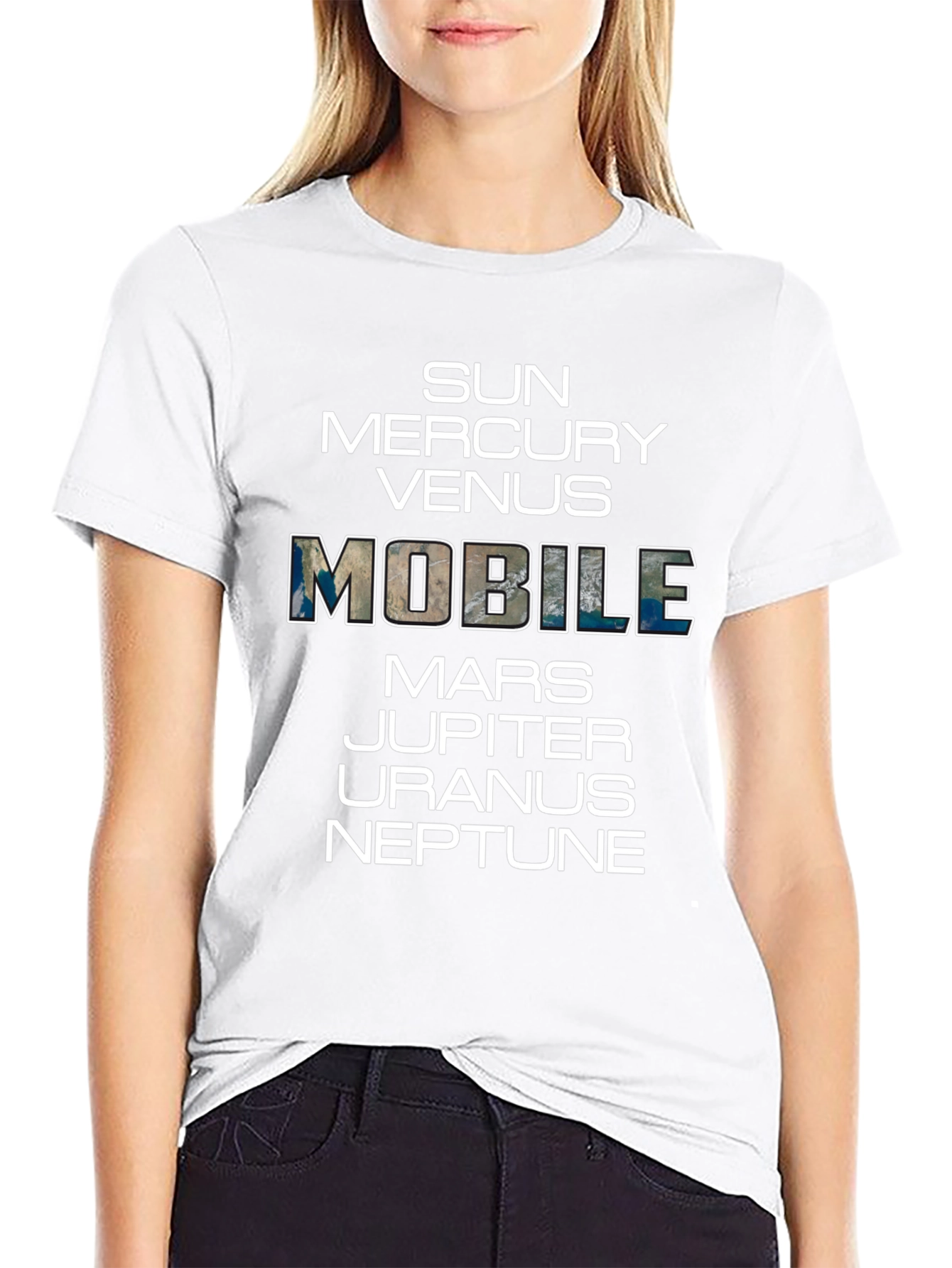 Planets Graphic T-Shirt Space Mobile Funny Tee
