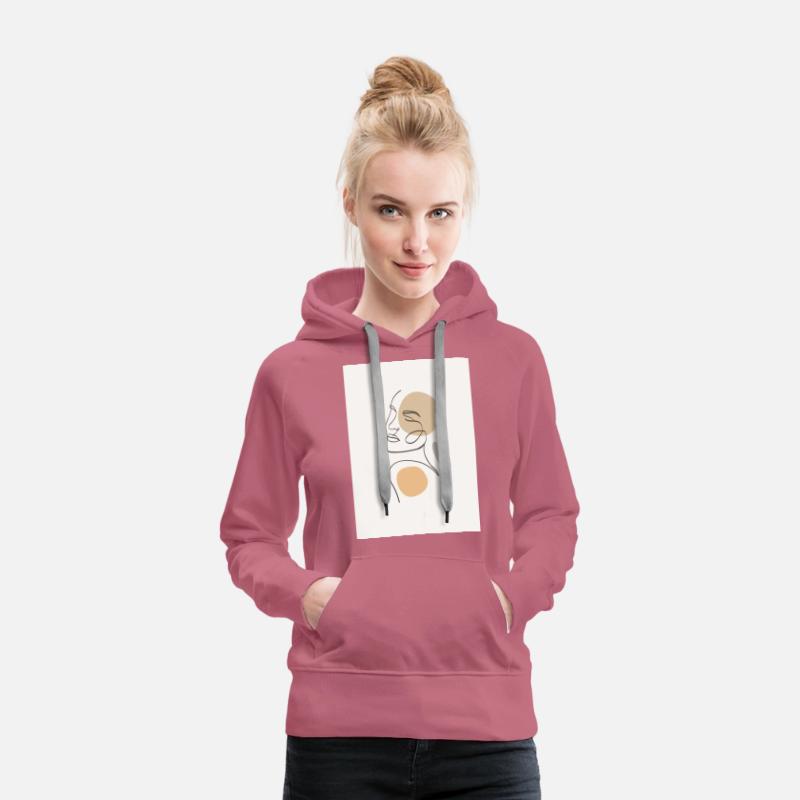 beige minimalist woman line art