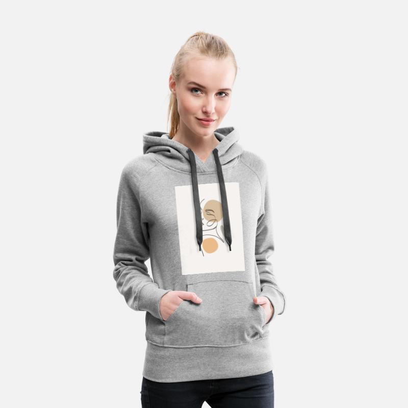 beige minimalist woman line art