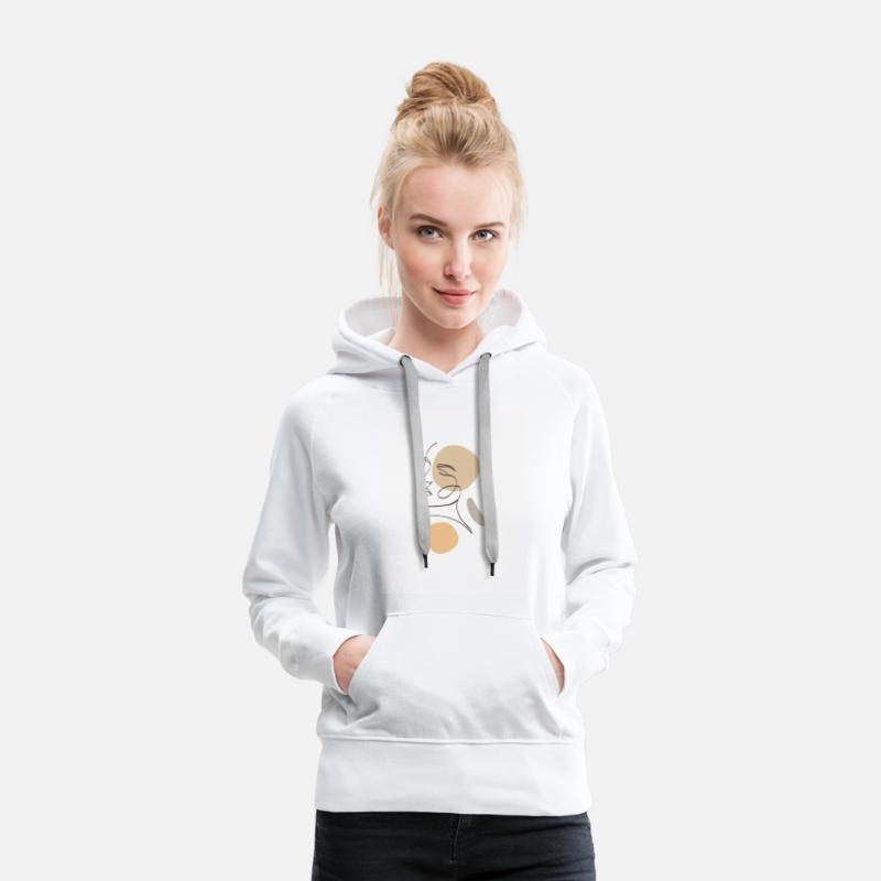 beige minimalist woman line art