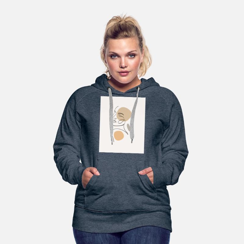 beige minimalist woman line art