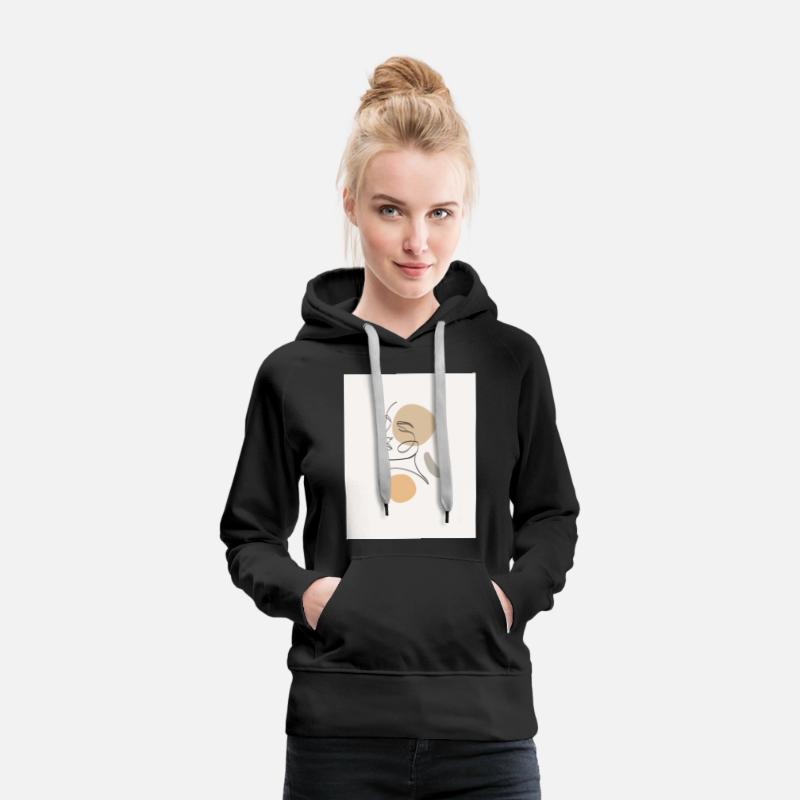 beige minimalist woman line art