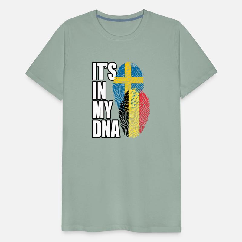 Belgian And Swedish Mix Heritage DNA Flag