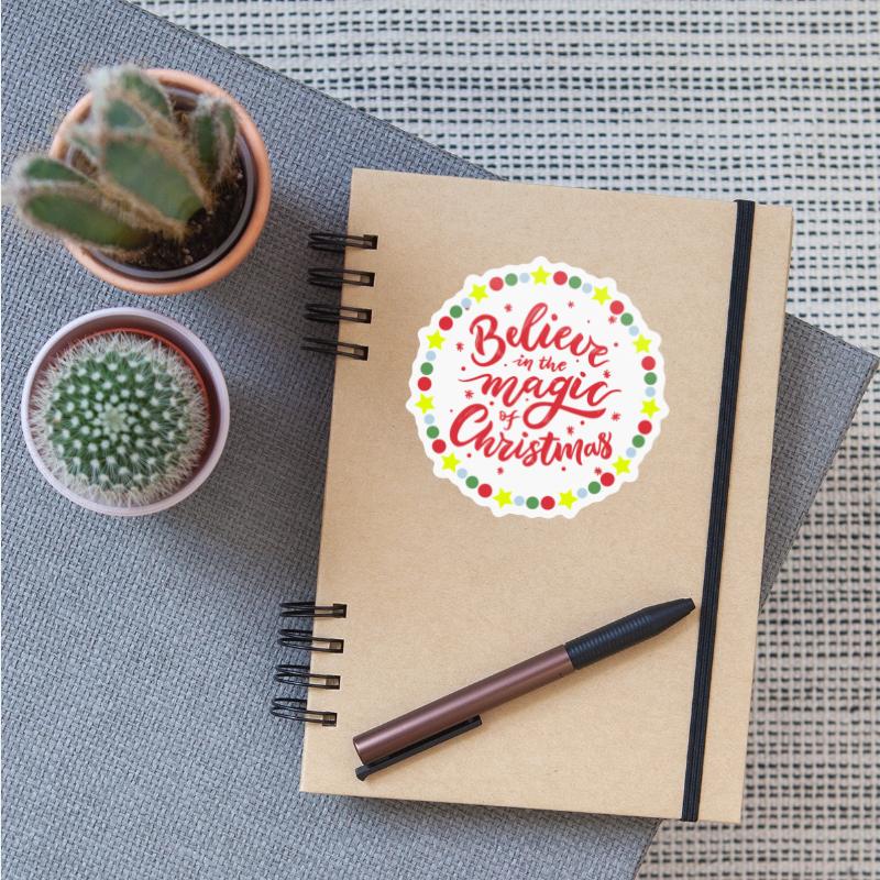 Believe in the magic in the Christmas emblem white