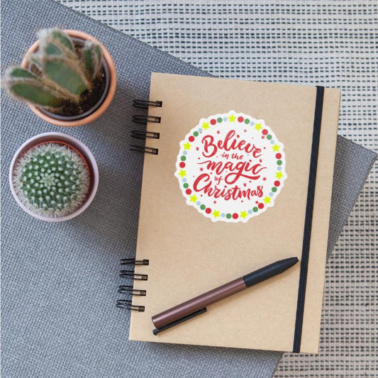 Believe in the magic in the Christmas emblem white