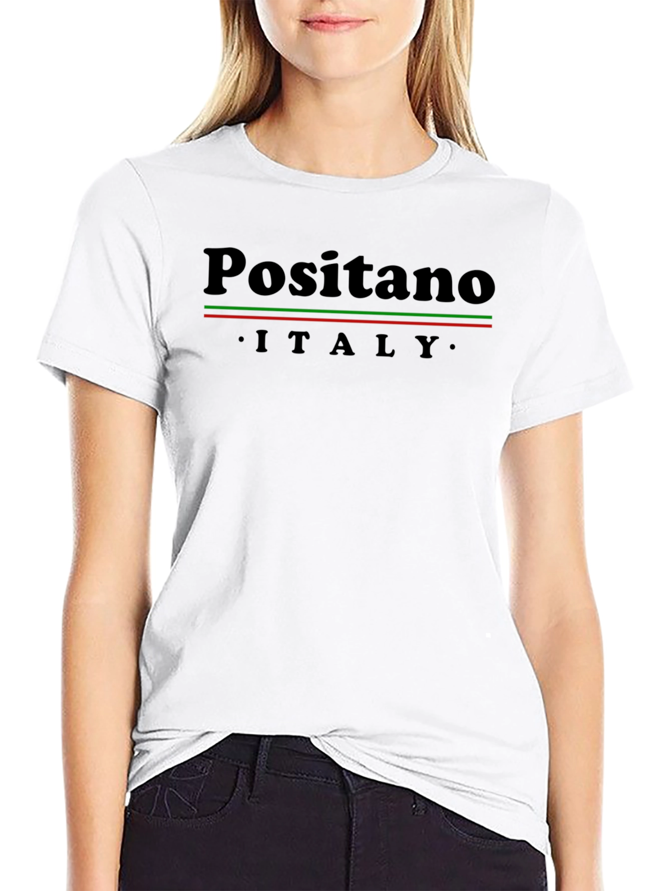 Positano Italy T-Shirt - Black Graphic Tee