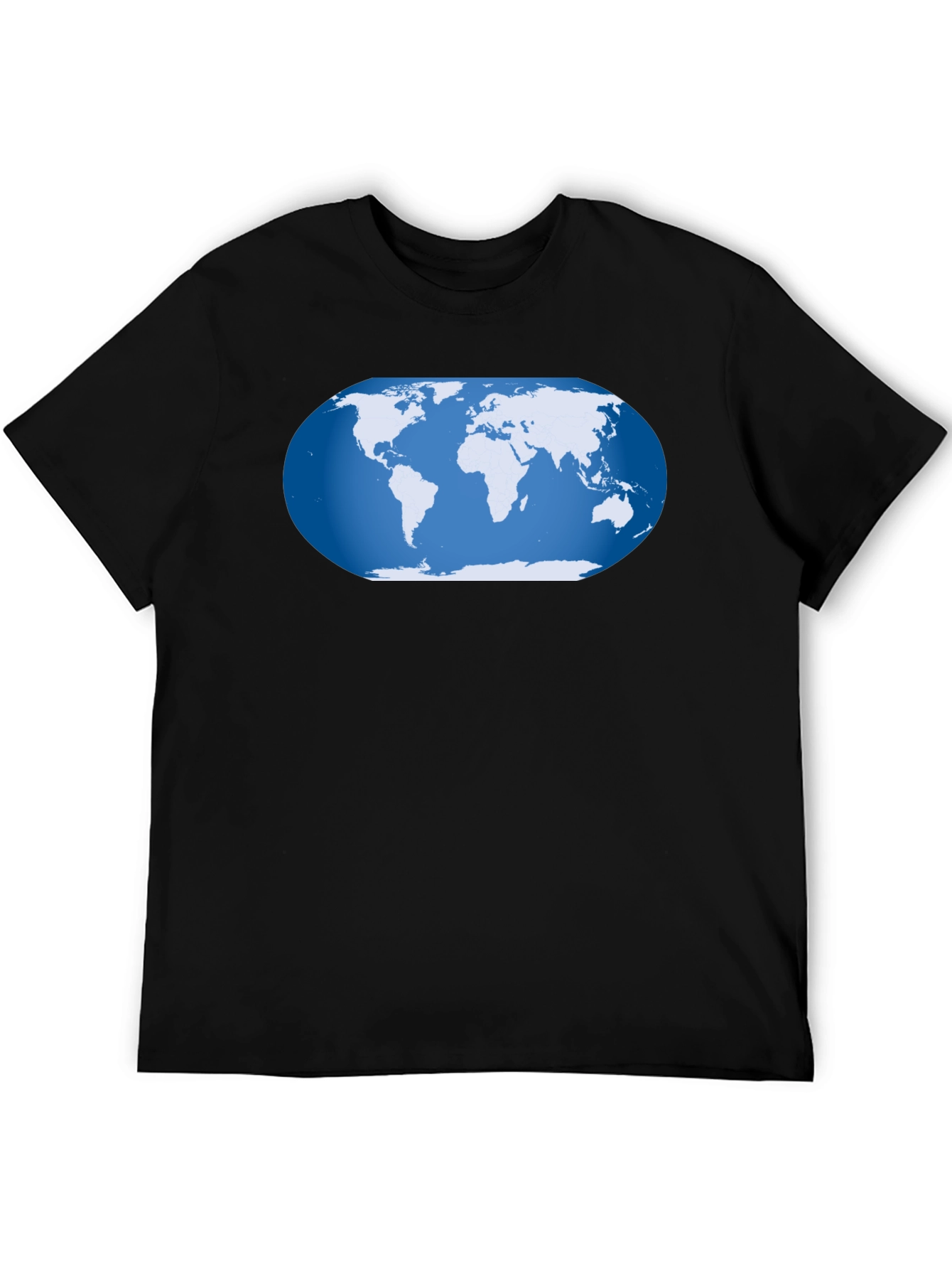 World Map Graphic T-Shirt - Black Cotton Tee