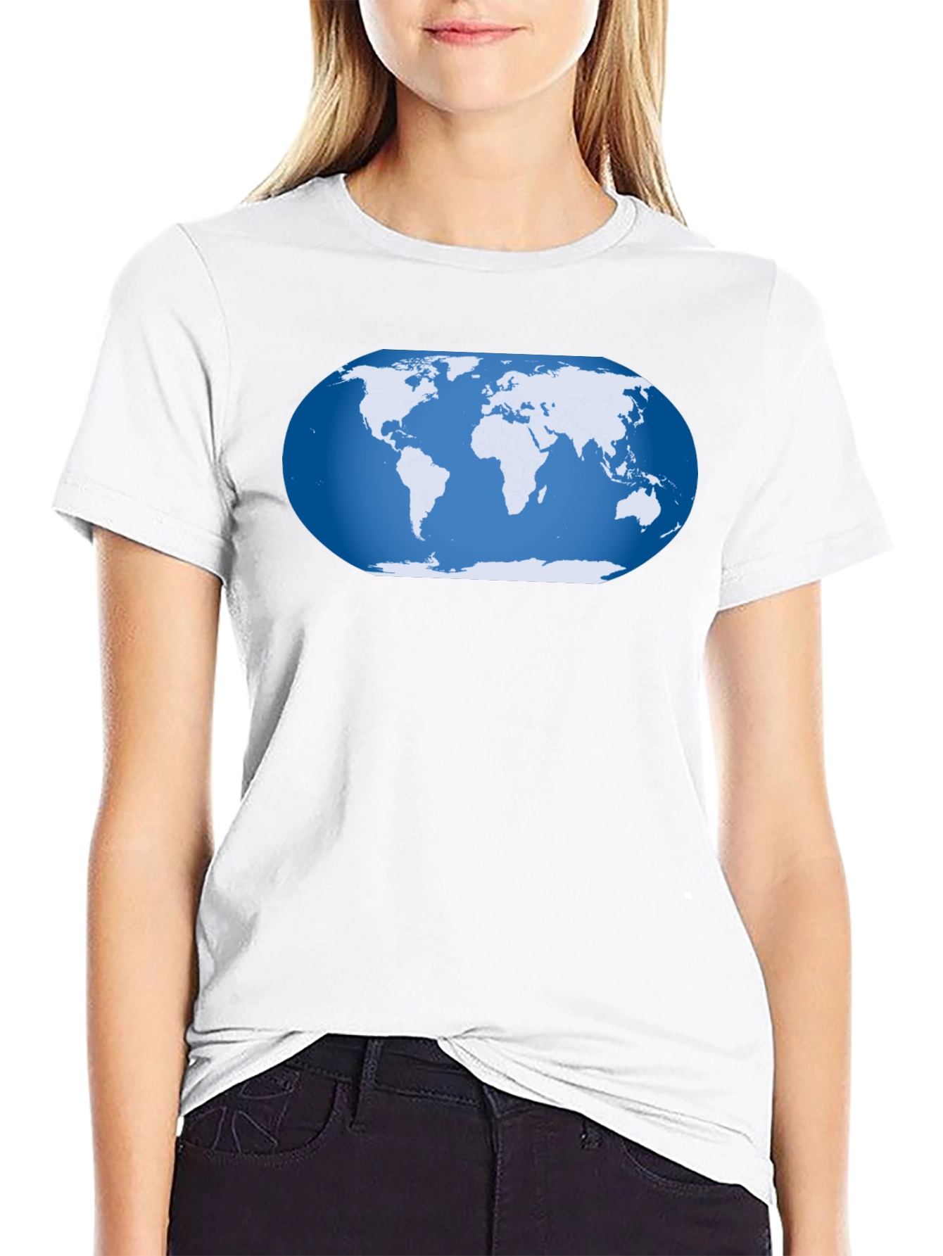 World Map Graphic T-Shirt - Black Cotton Tee