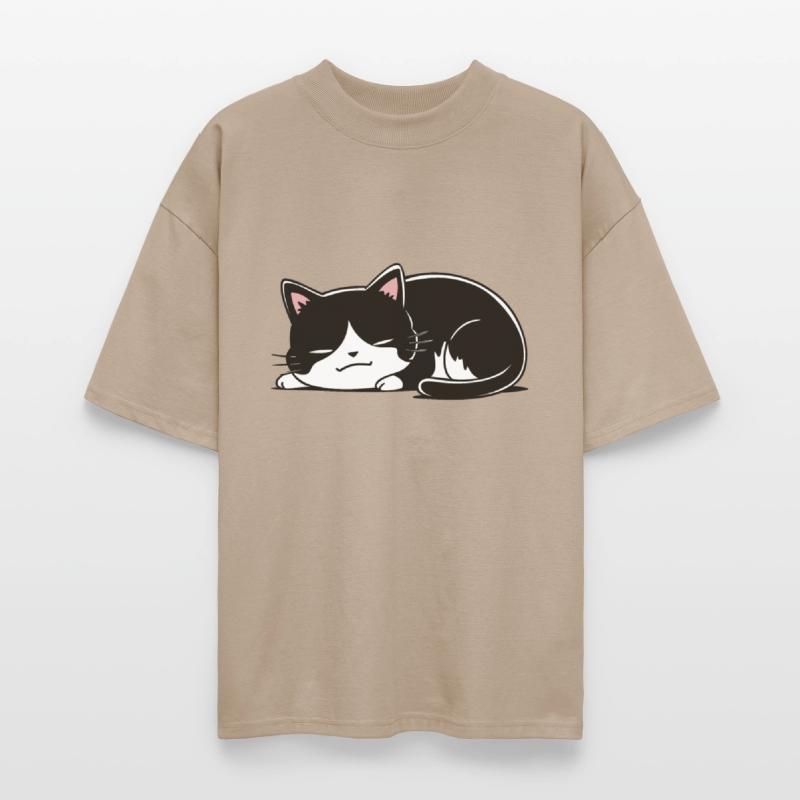 Black and White Cat Sleeping