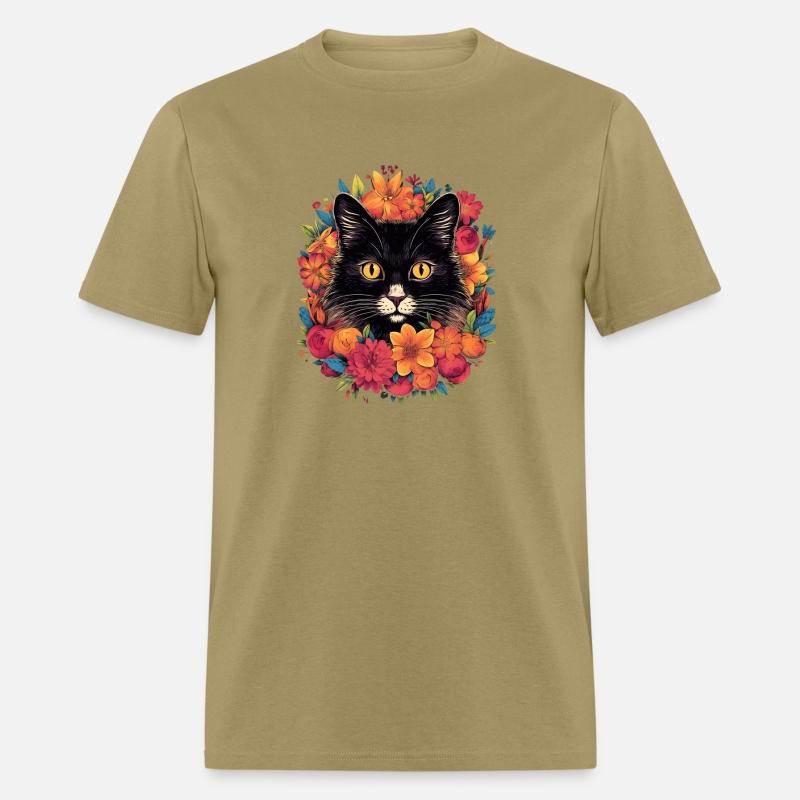 Black Kitten Encircled By Flowers Owner Garden