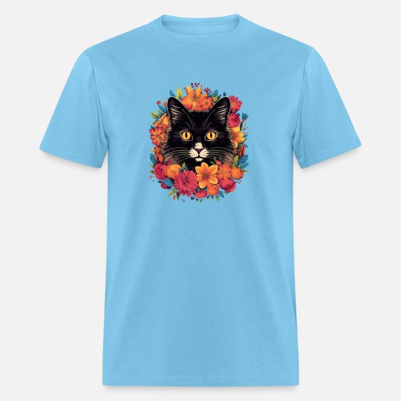 Black Kitten Encircled By Flowers Owner Garden