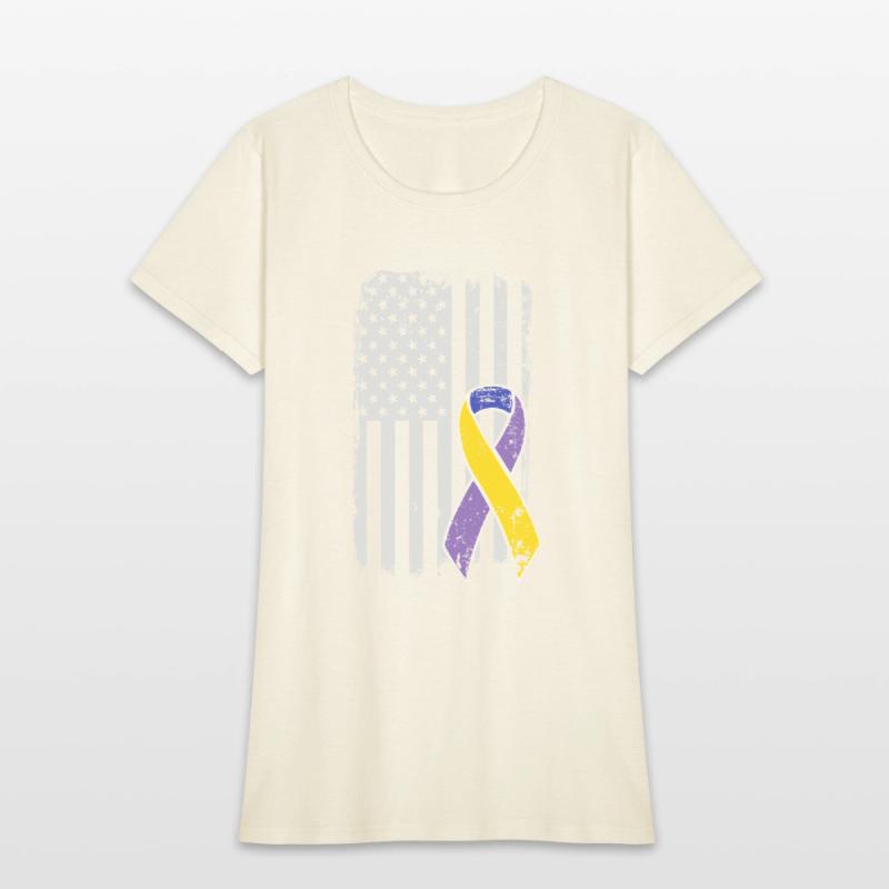 Bladder Cancer American Flag USA Awareness Ribbon