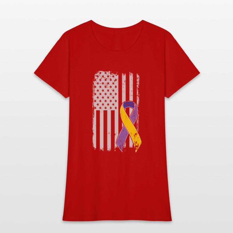 Bladder Cancer American Flag USA Awareness Ribbon