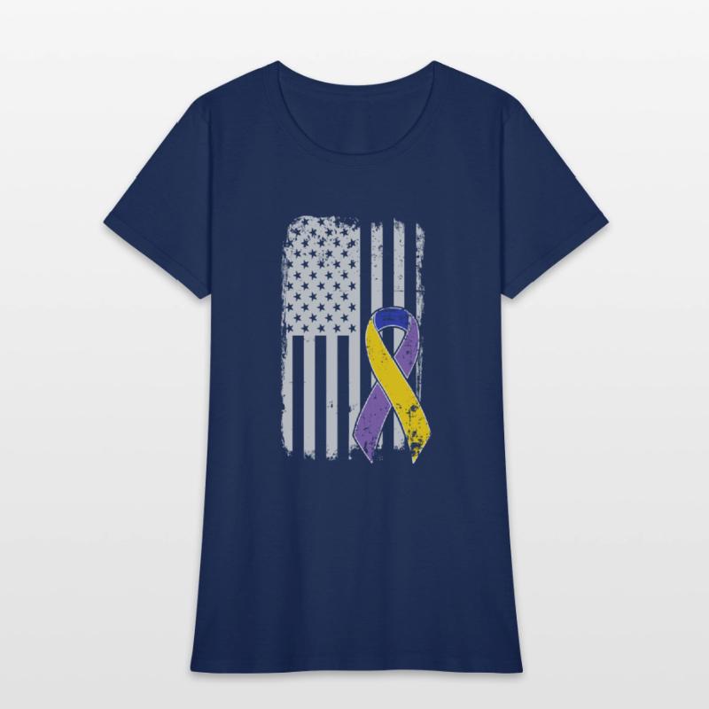Bladder Cancer American Flag USA Awareness Ribbon