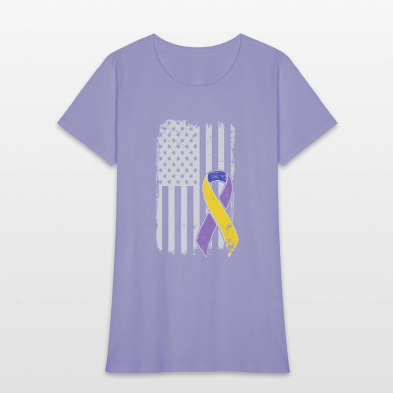 Bladder Cancer American Flag USA Awareness Ribbon