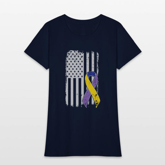 Bladder Cancer American Flag USA Awareness Ribbon
