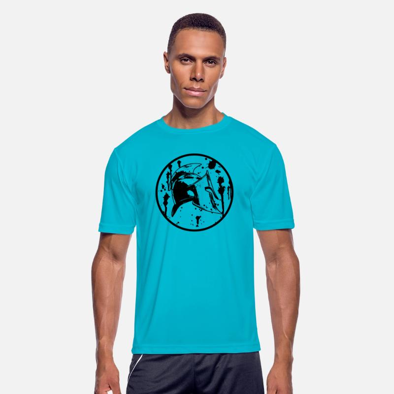 blood spattered spartan helmet