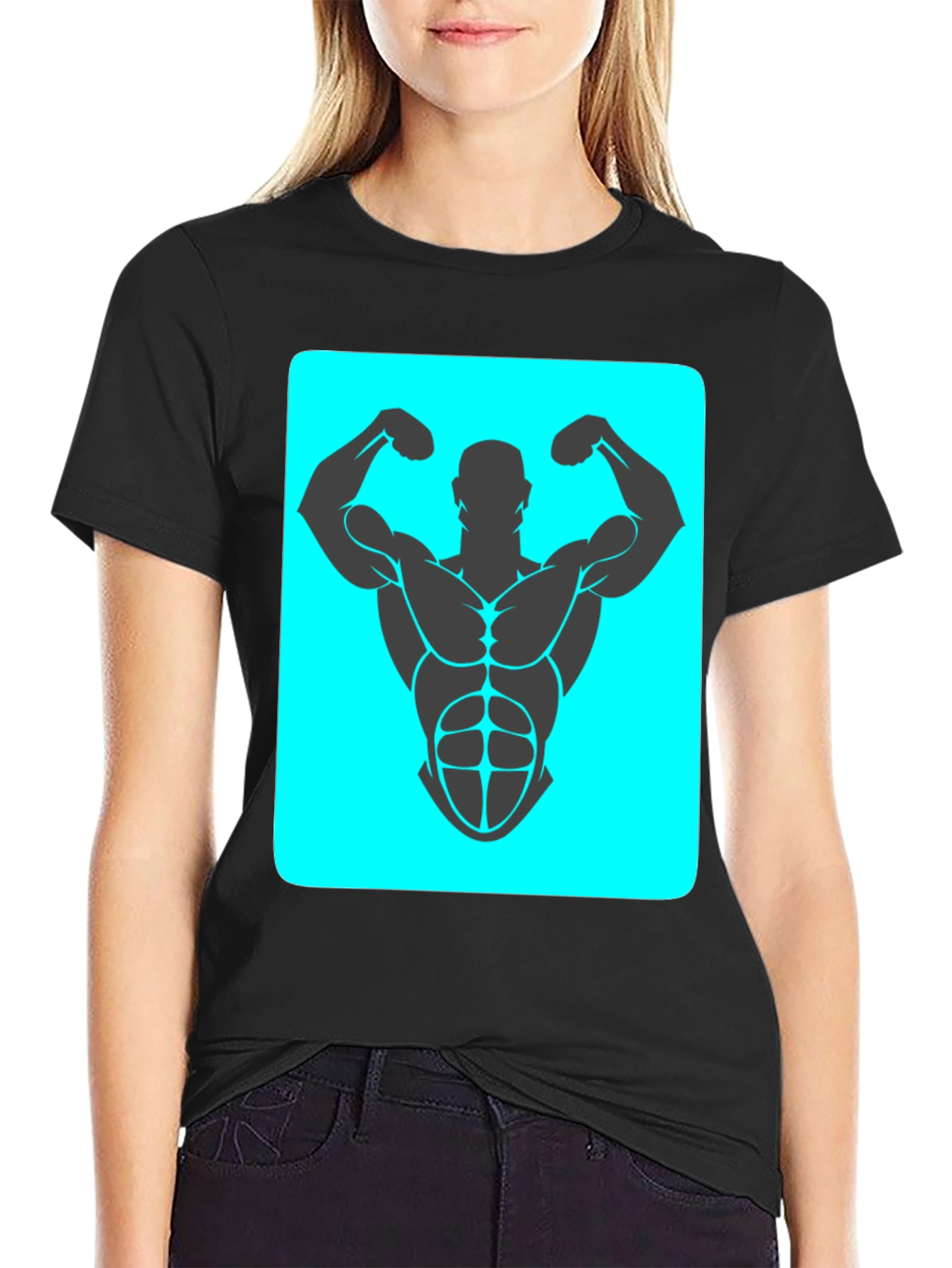 Muscle Man Graphic Tee - Bodybuilding Design