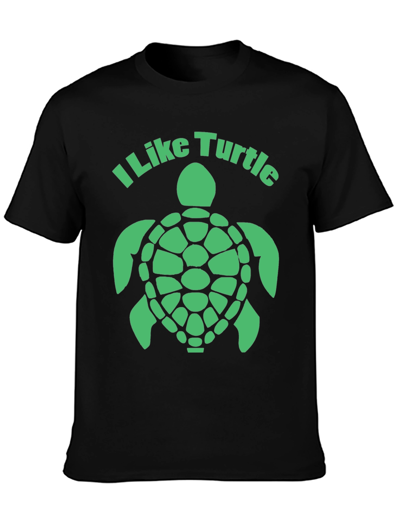 I Like Turtles Graphic Tee - Black Cotton Shirt