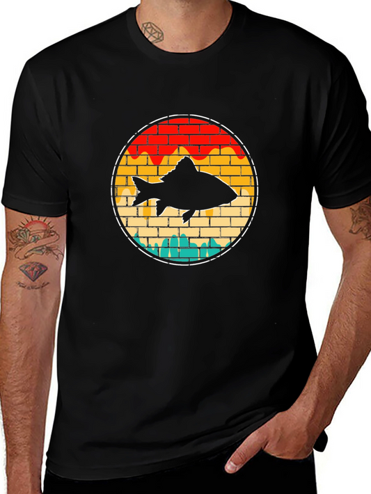 Retro Fish Graphic Tee - Black