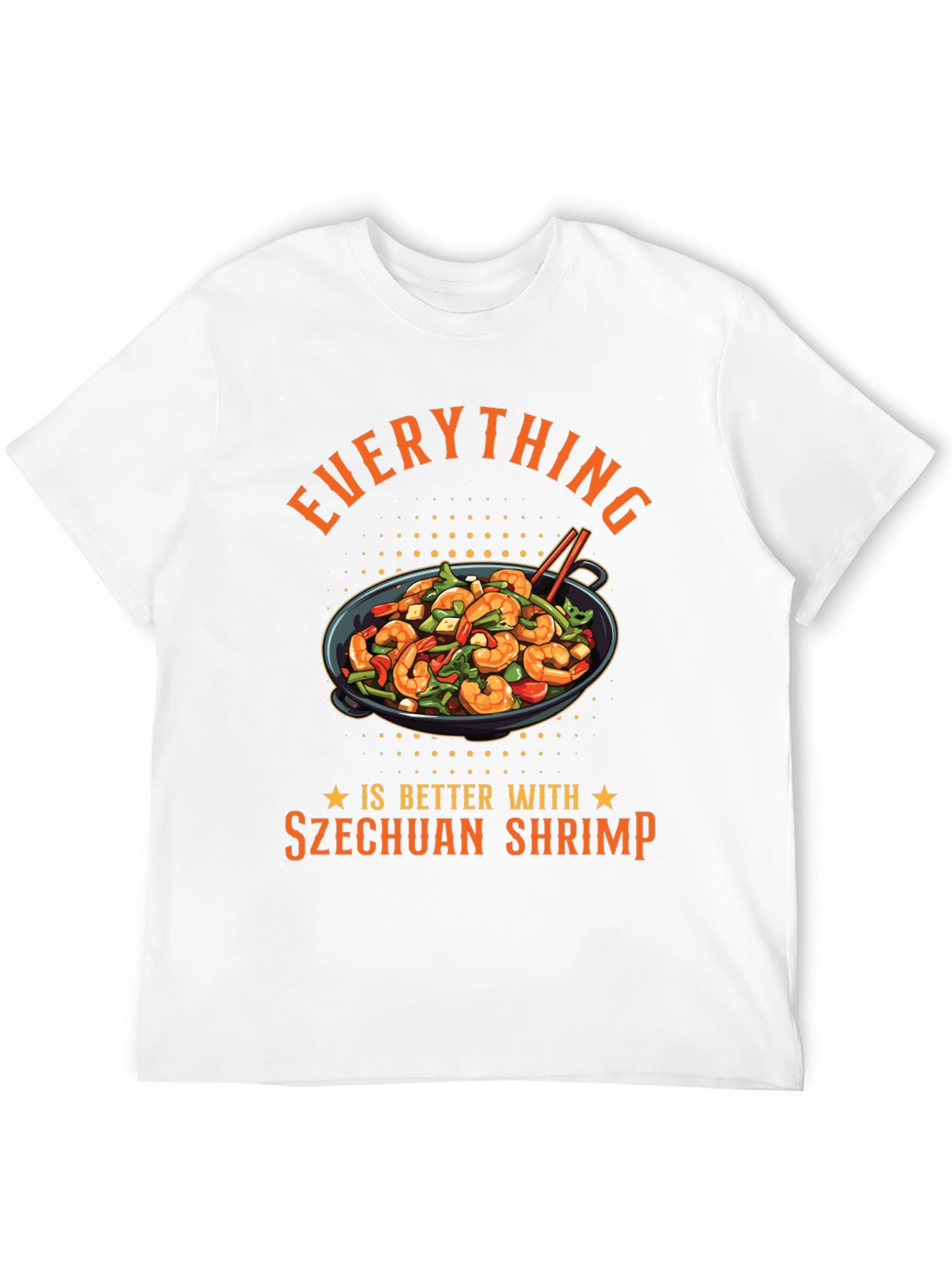 Szechuan Shrimp Graphic Tee - Foodie T-Shirt