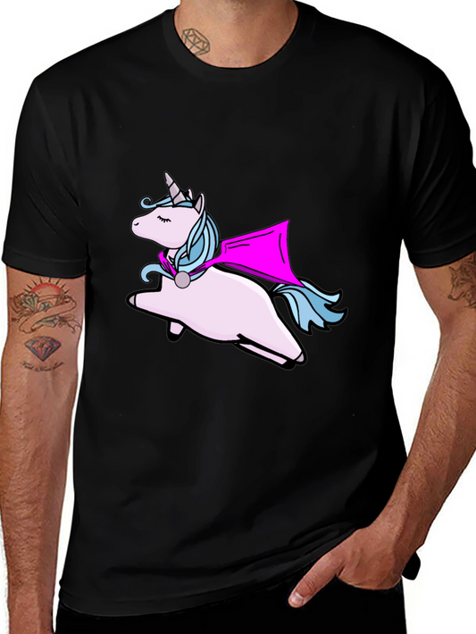 Unicorn Superhero Black T-Shirt
