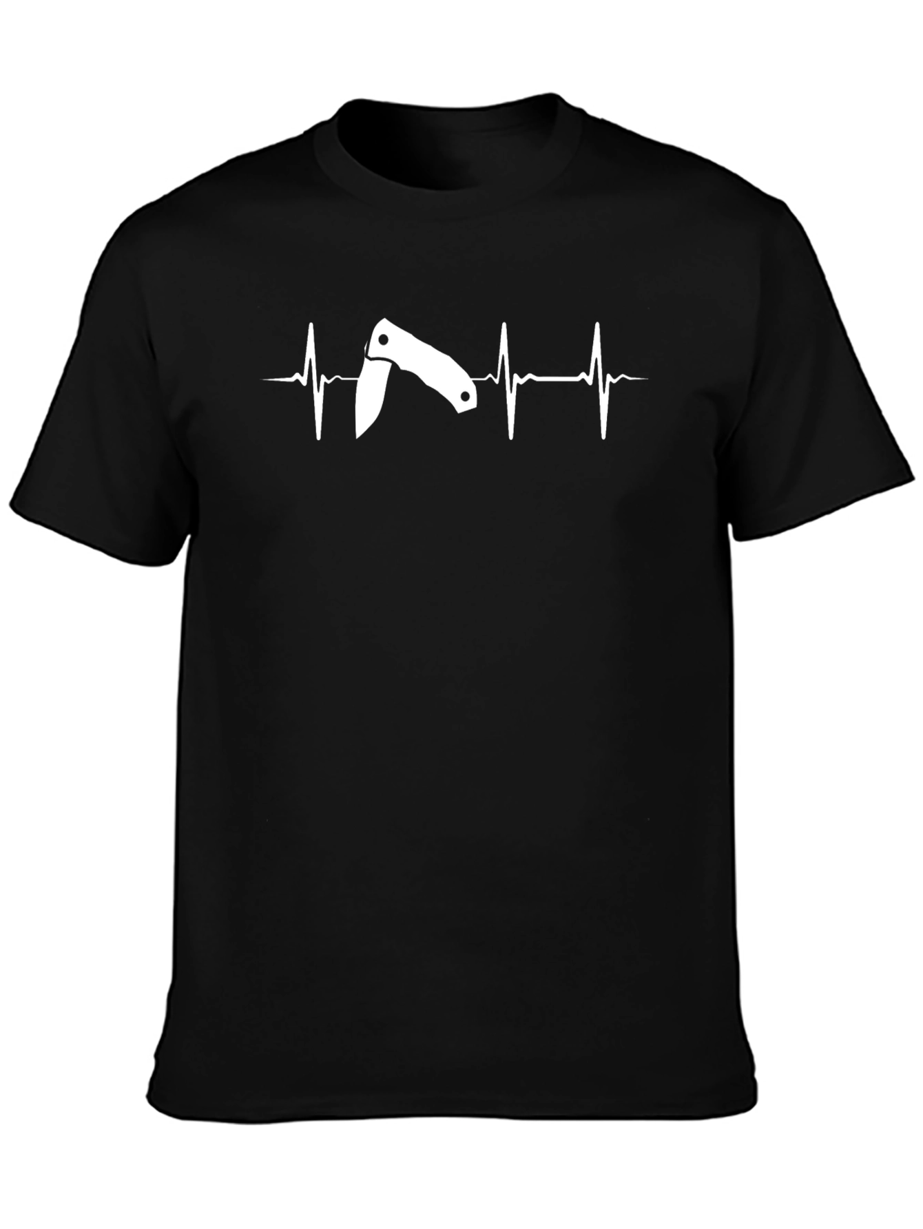 Folding Knife Heartbeat Graphic T-Shirt