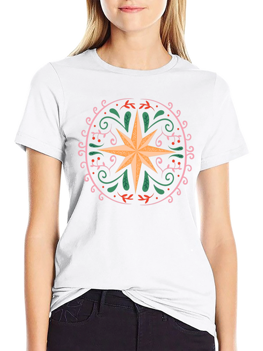 Ornate Star Graphic Tee - Black