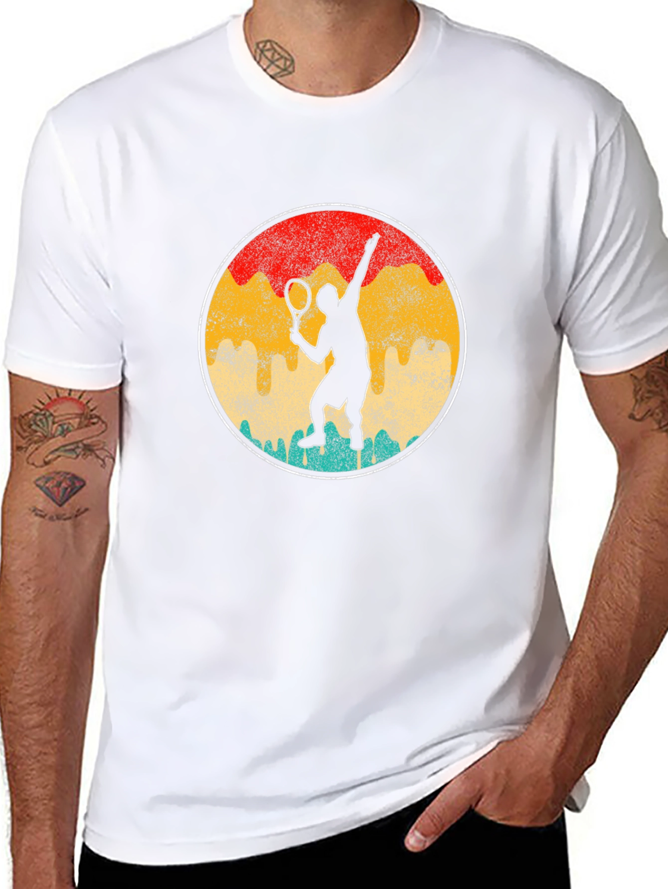 Retro Tennis Player Graphic Tee