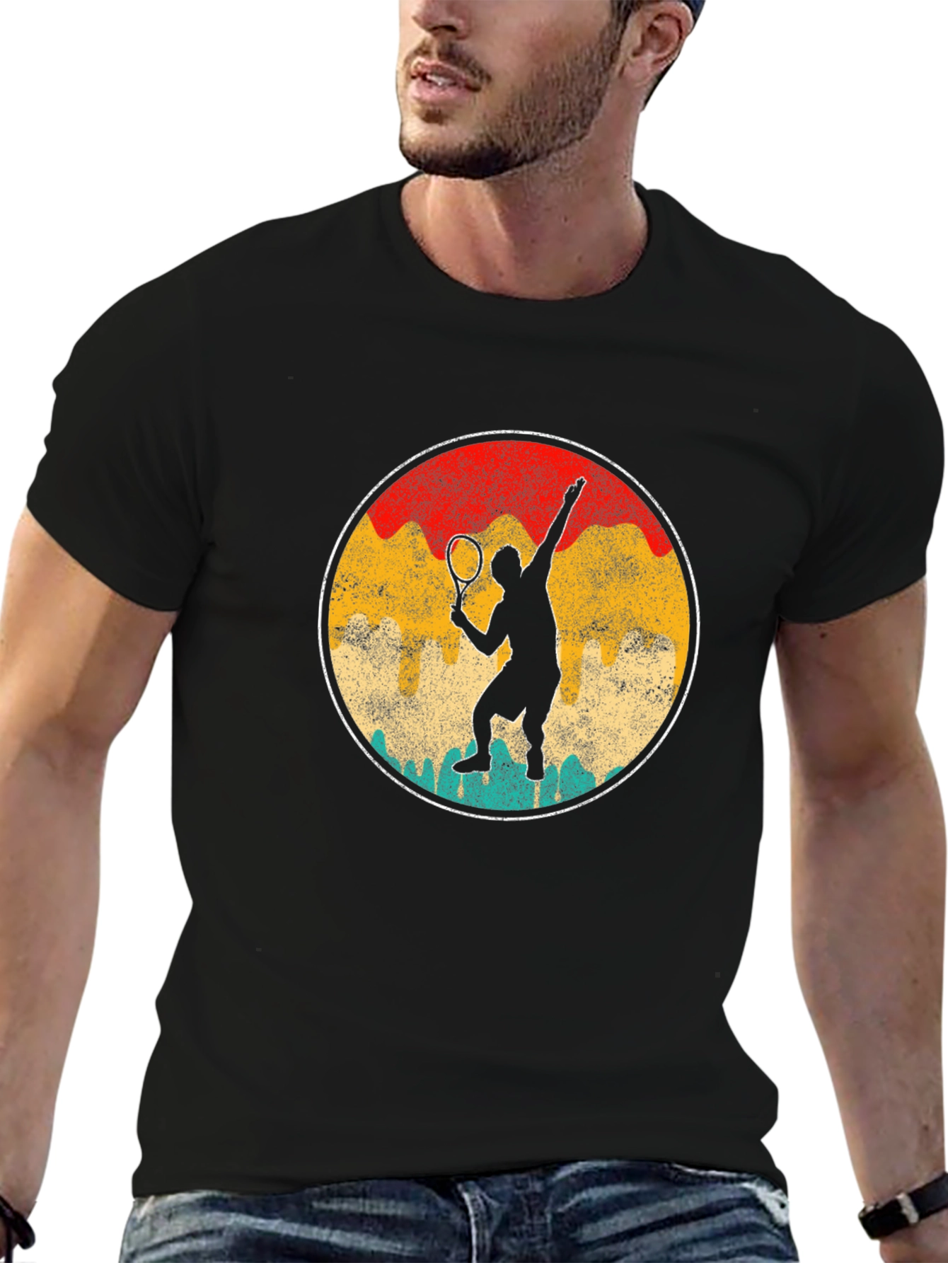 Retro Tennis Player Graphic Tee