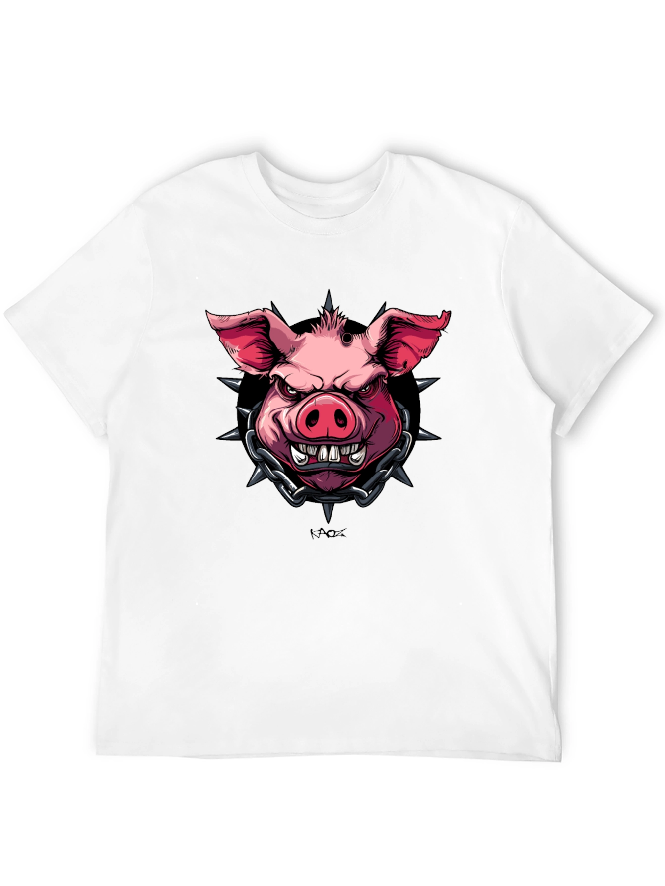 Edgy Pig Graphic Tee - Black Cotton T-Shirt