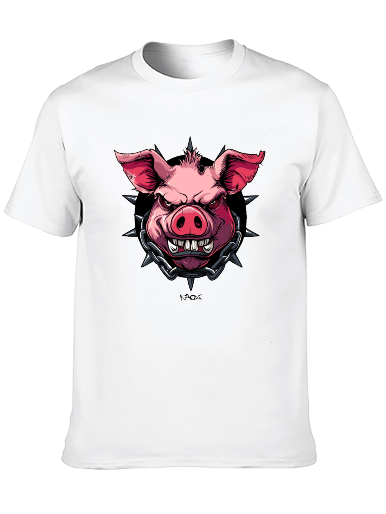 Edgy Pig Graphic Tee - Black Cotton T-Shirt