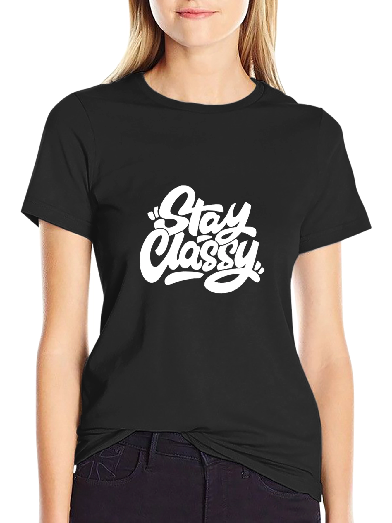 Stay Classy Black Graphic Tee - Mens Casual Shirt