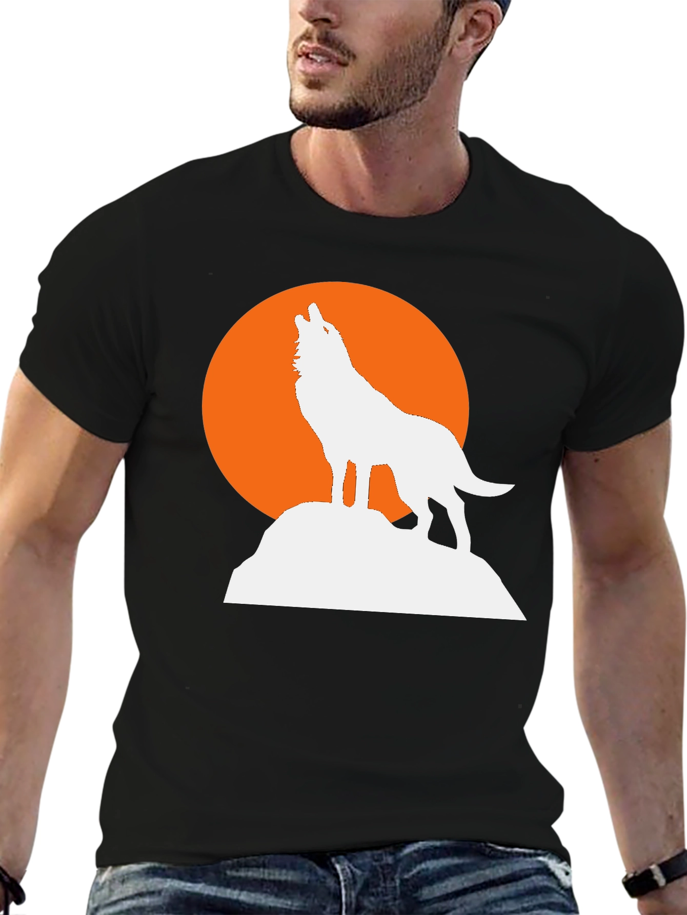 Wolf Moon Graphic Tee - Mens Black T-Shirt