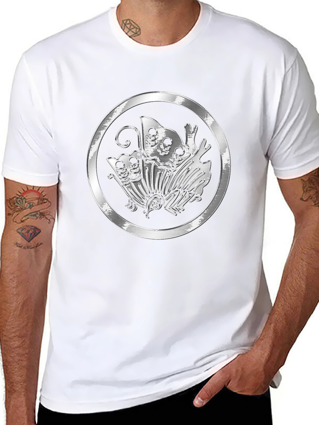 Emblem Butterfly Graphic Tee - Black Casual Shirt