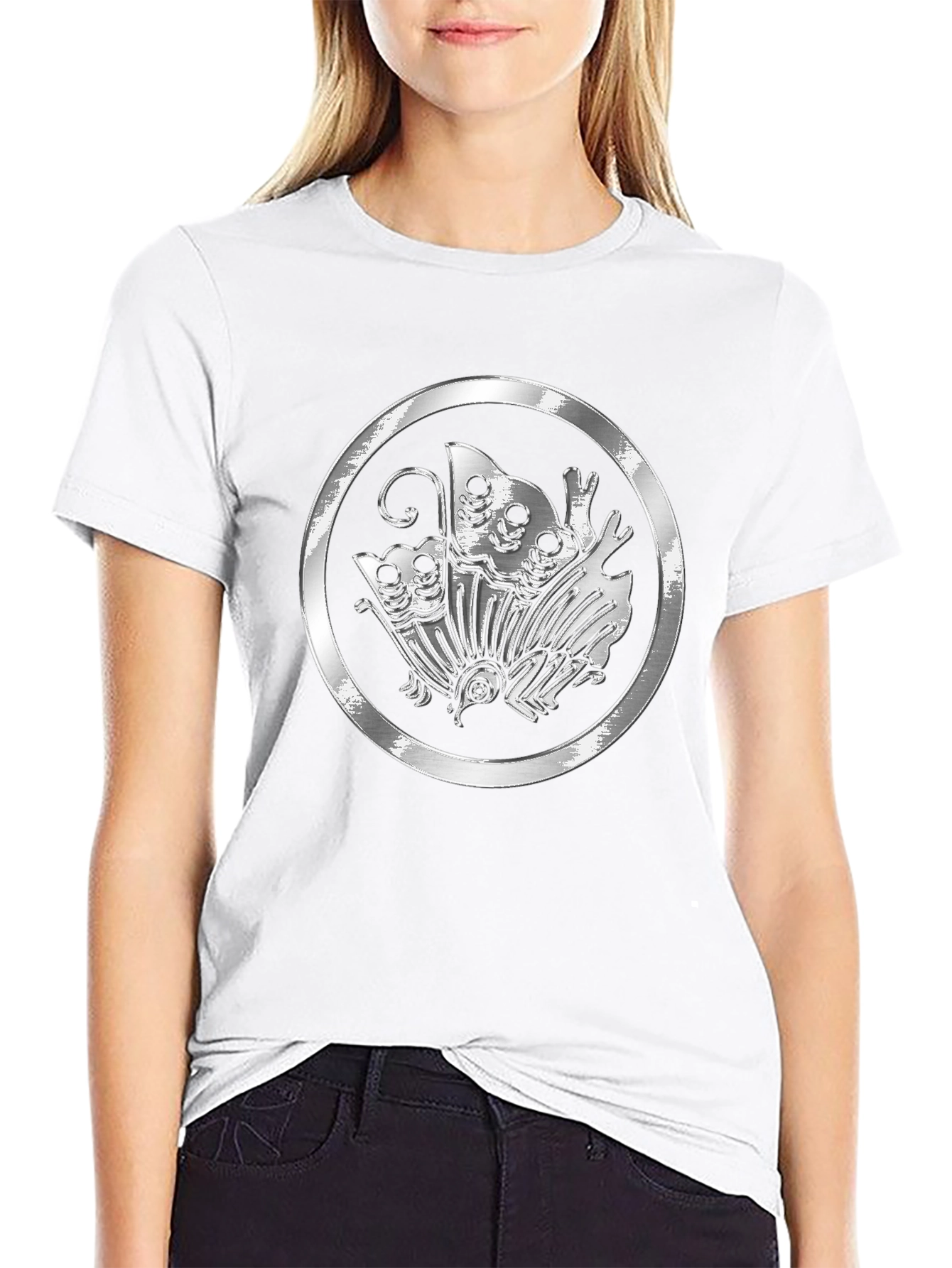 Emblem Butterfly Graphic Tee - Black Casual Shirt