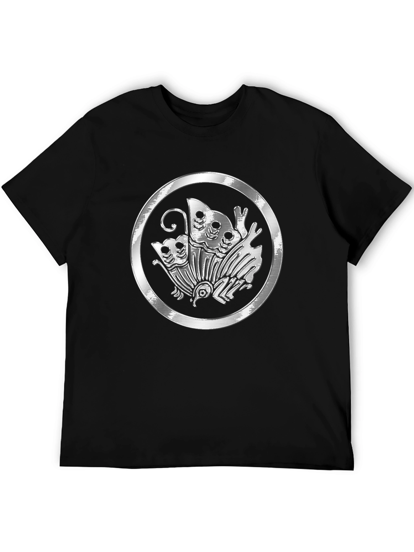 Emblem Butterfly Graphic Tee - Black Casual Shirt