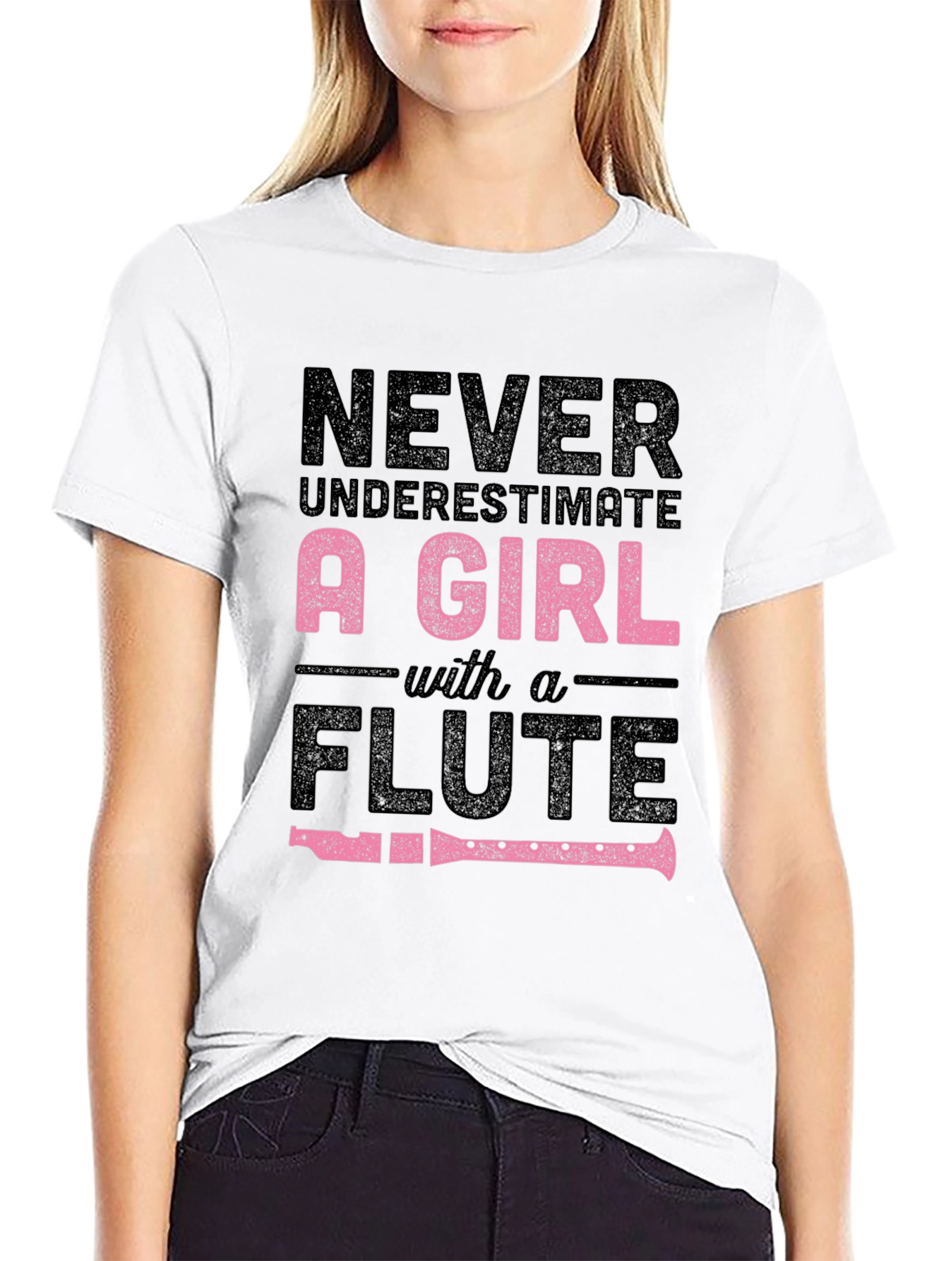 Never Underestimate a Girl With A Flute T-Shirt