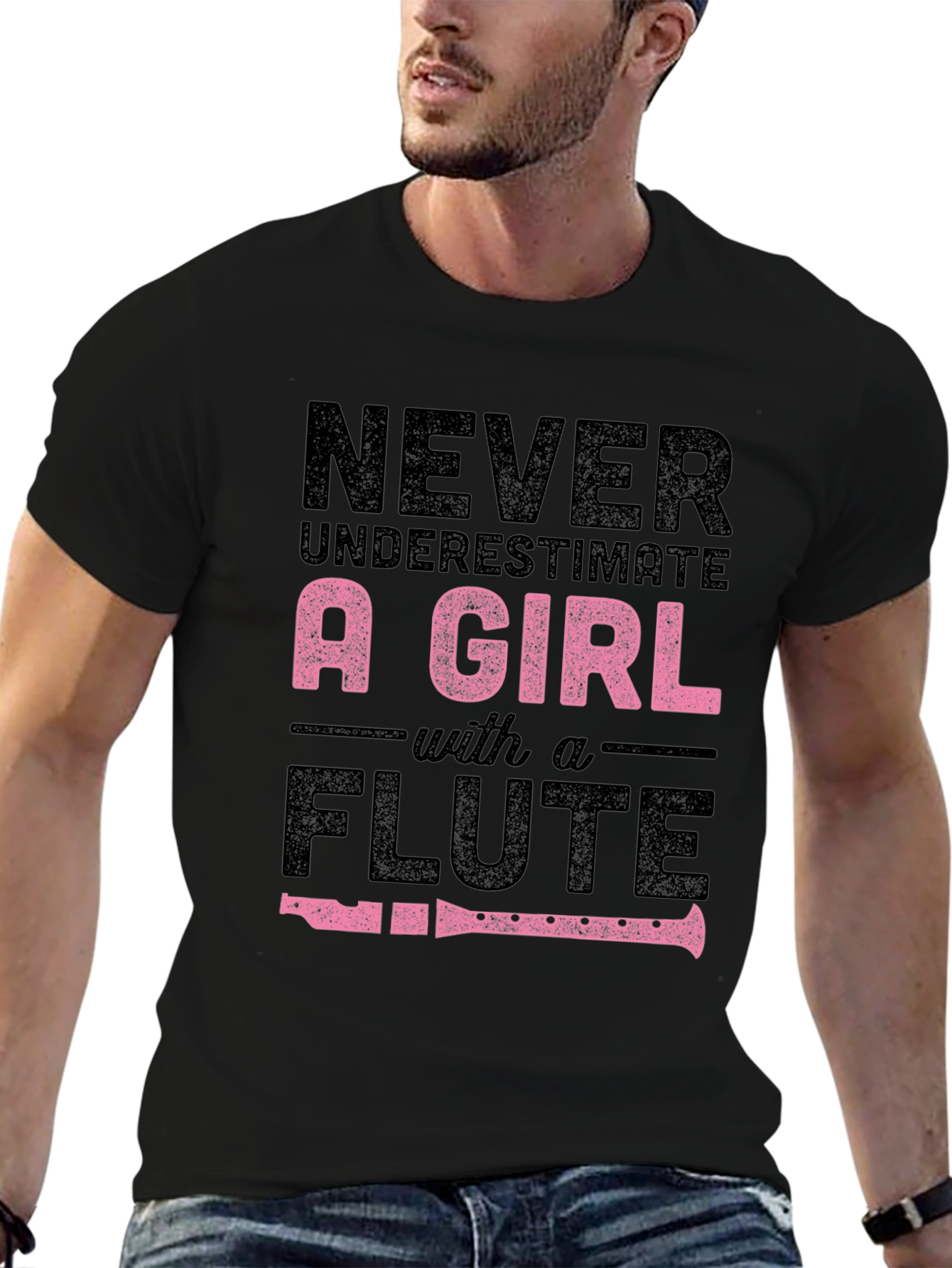 Never Underestimate a Girl With A Flute T-Shirt