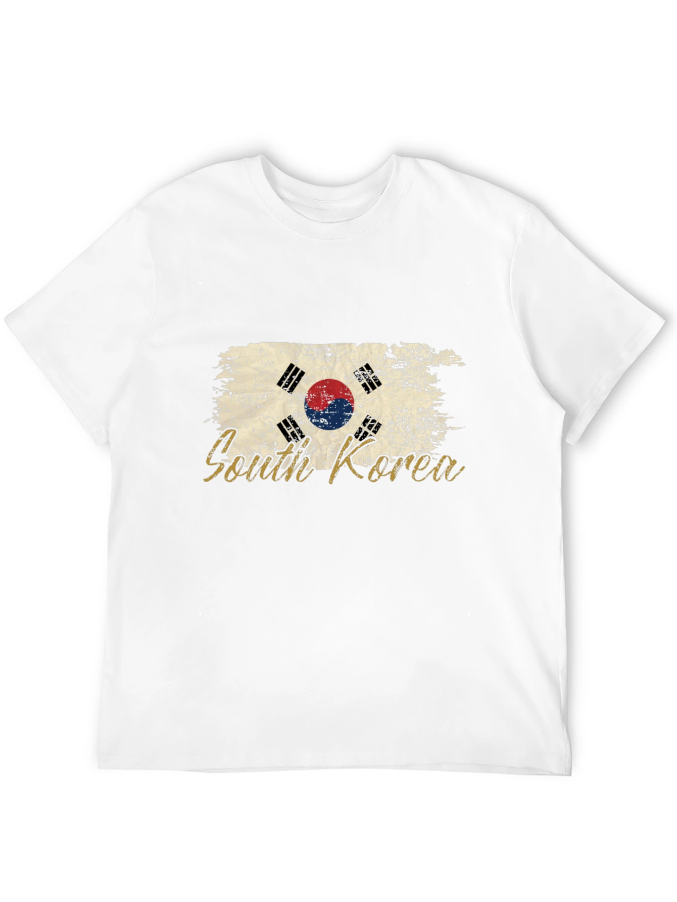 South Korea Flag Graphic Black T-Shirt