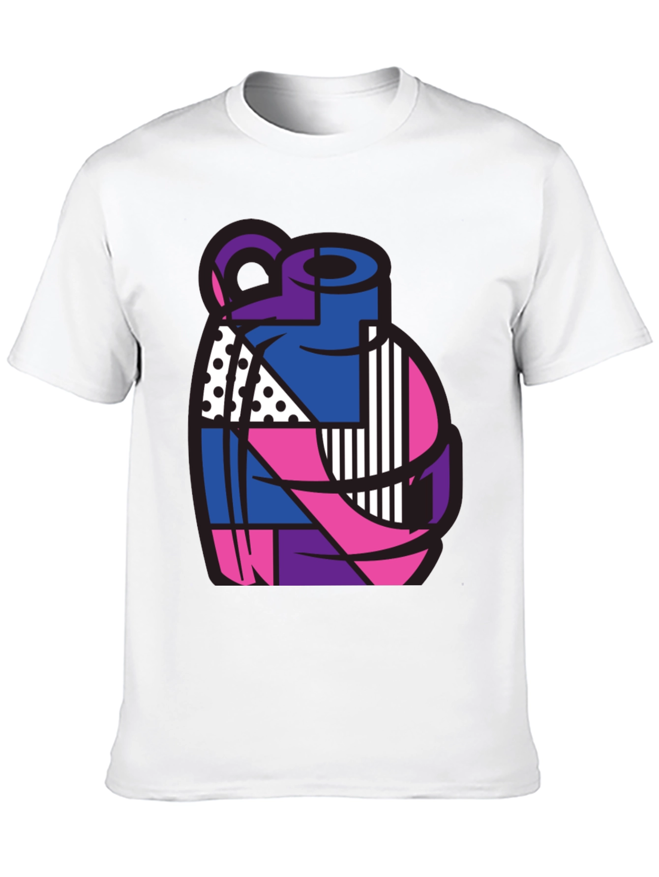 Abstract Grenade Graphic T-Shirt - Black