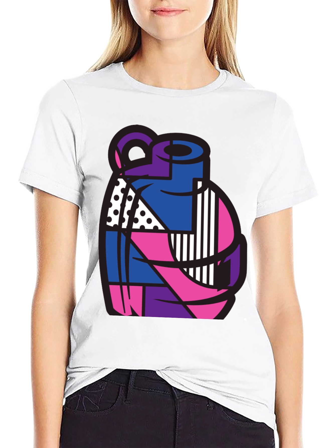 Abstract Grenade Graphic T-Shirt - Black
