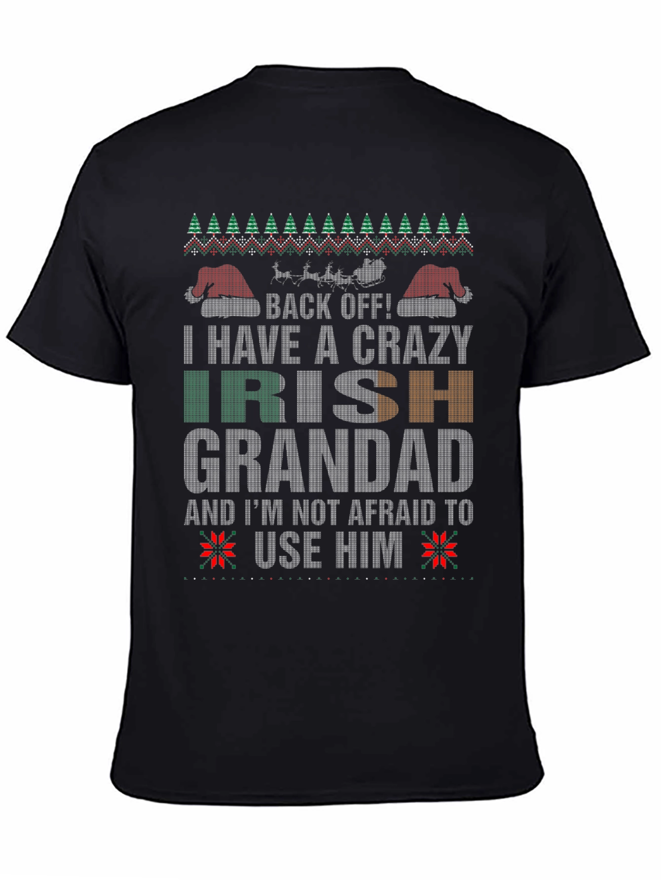 Crazy Irish Grandad Christmas T-Shirt
