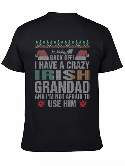 Crazy Irish Grandad Christmas T-Shirt