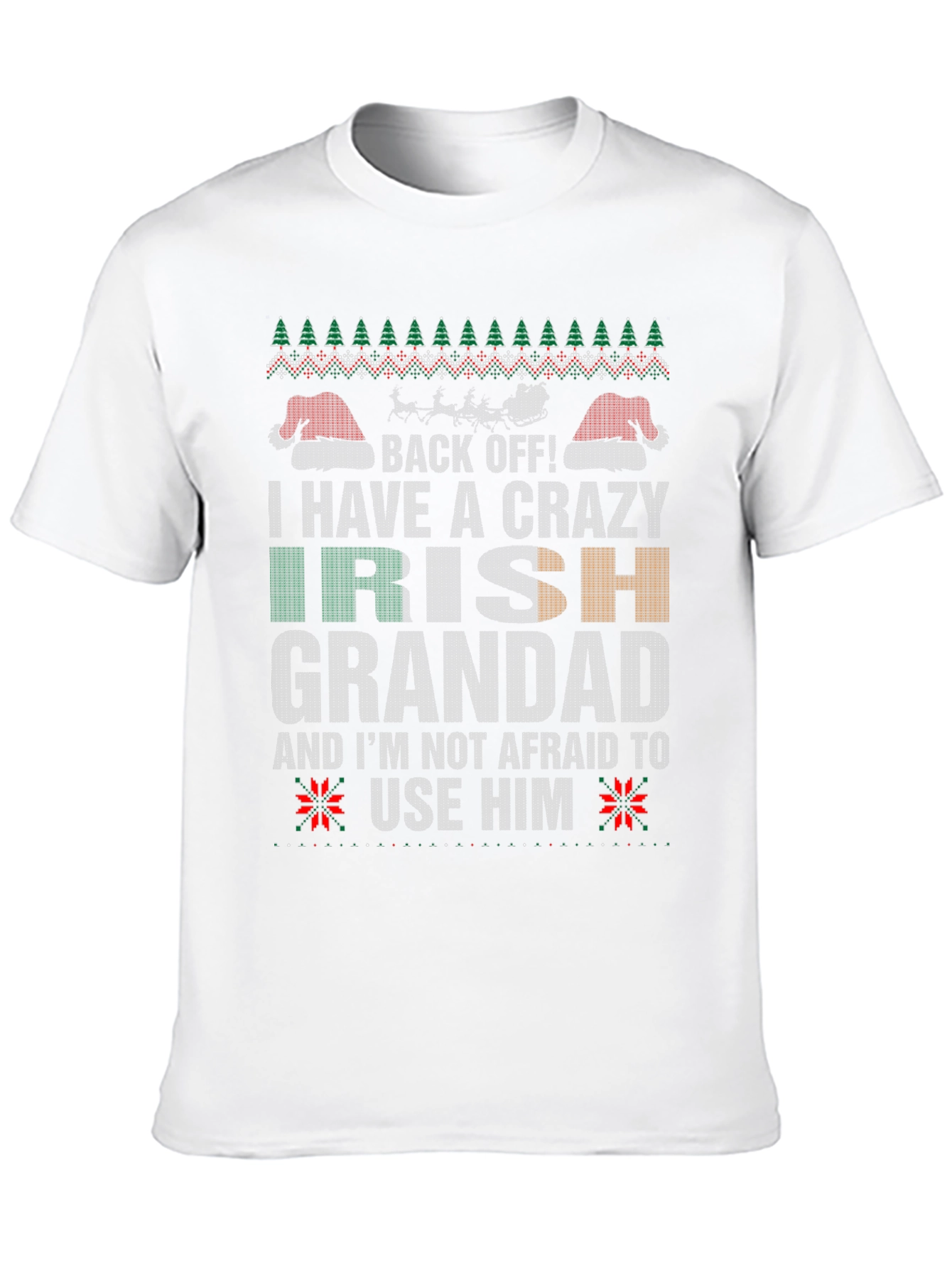 Crazy Irish Grandad Christmas T-Shirt