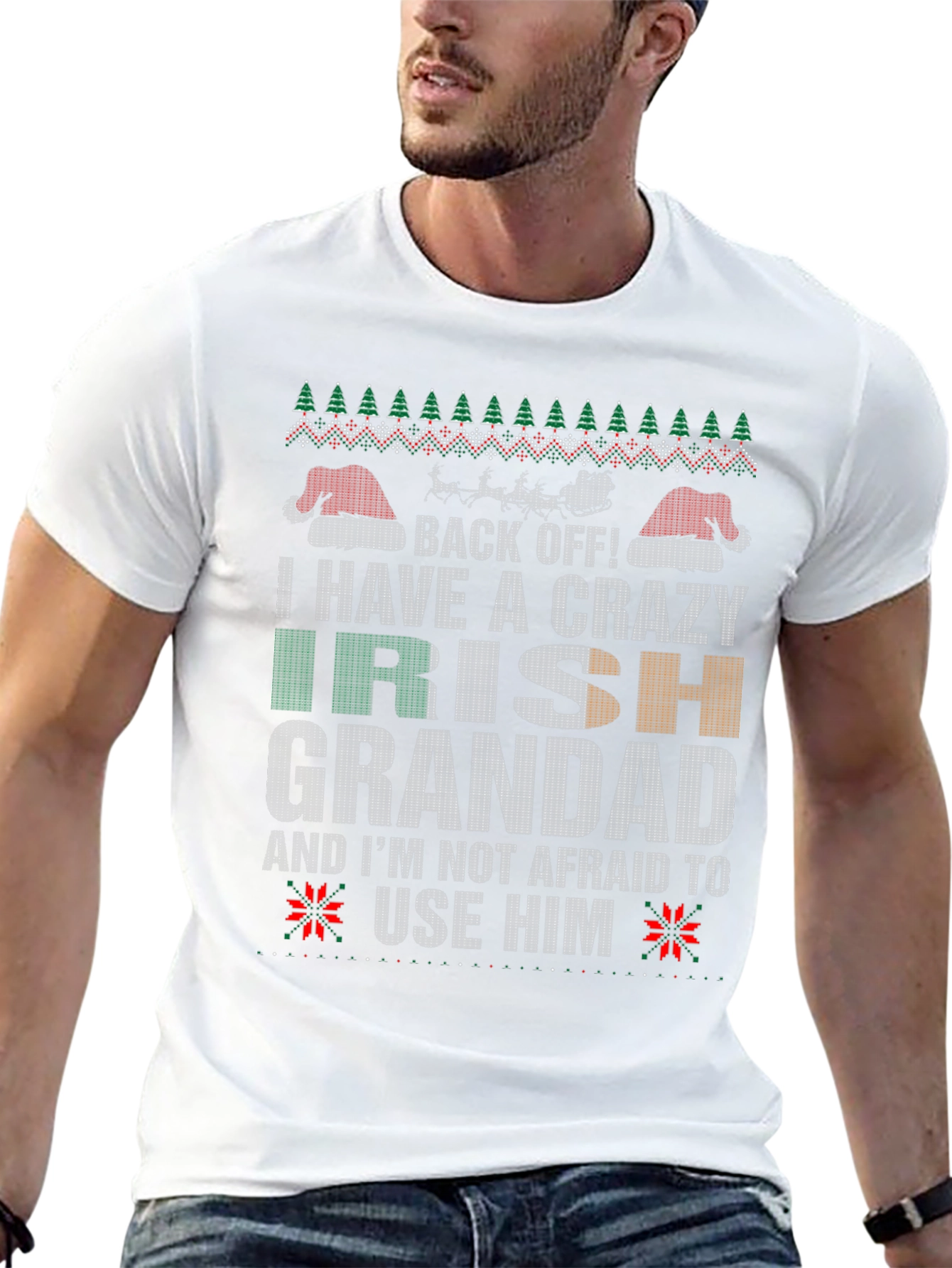 Crazy Irish Grandad Christmas T-Shirt